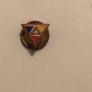 Antique 1917 14k FCB Knights of Pythias  screw back Lapel Pin